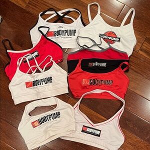 Les Mills Bodypump assorted Women's Sports Bra Spaghetti Strap - Red and White